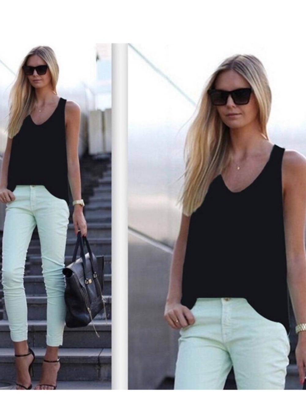 Black Stylish Tank Top. - Picture 2 of 3